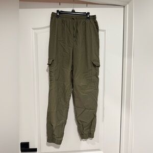 Green Cargo Jogger Pants with Relaxed Fit